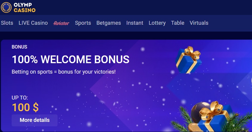 Olimp Casino Welcome Bonus.
